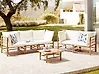 Lounge Set mit Tisch 5-Sitzer CERRETO Bambus Cremeweiß
