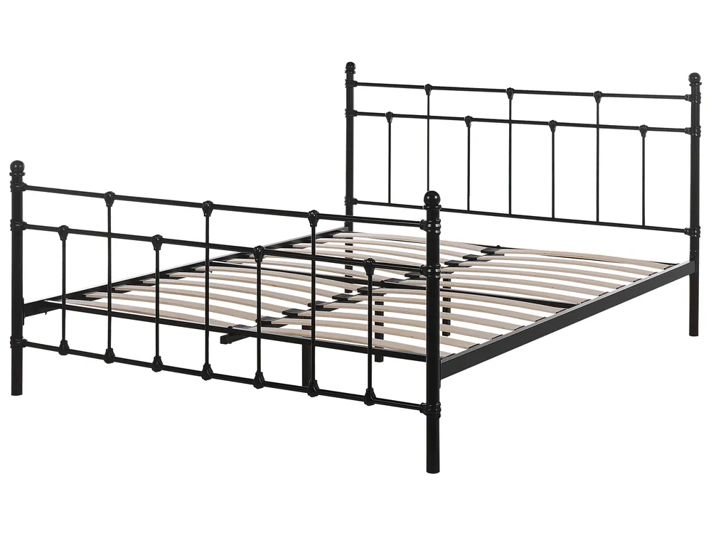 Bed Metal LYNX 160 x 200 cm (EU King Size) Black_806514
