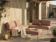 Garden Corner Sofa with Table 4 Seater CACCAMO Brown_1064237