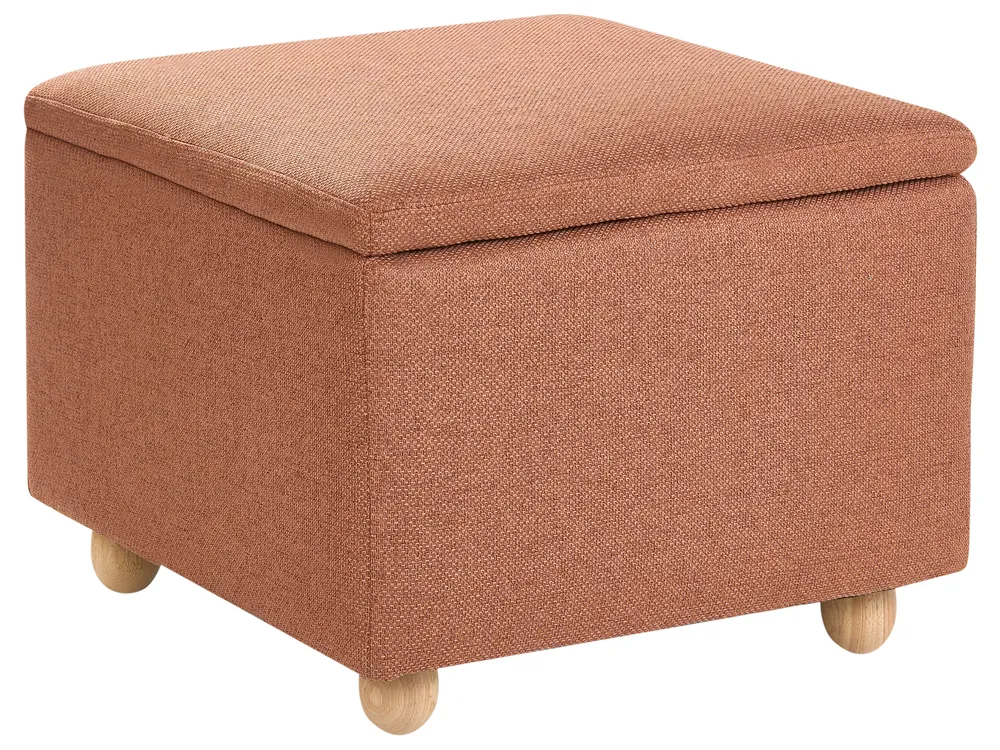 Pouf mit Stauraum FERNDALE Stoff Goldbraun