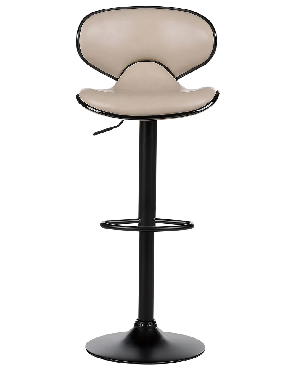 Set of 2 Bar Chairs CONWAY Swivel Faux Leather Light Beige_894628