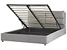 Bett mit Stauraum BATILLY Samtstoff Hellgrau 160 x 200 cm