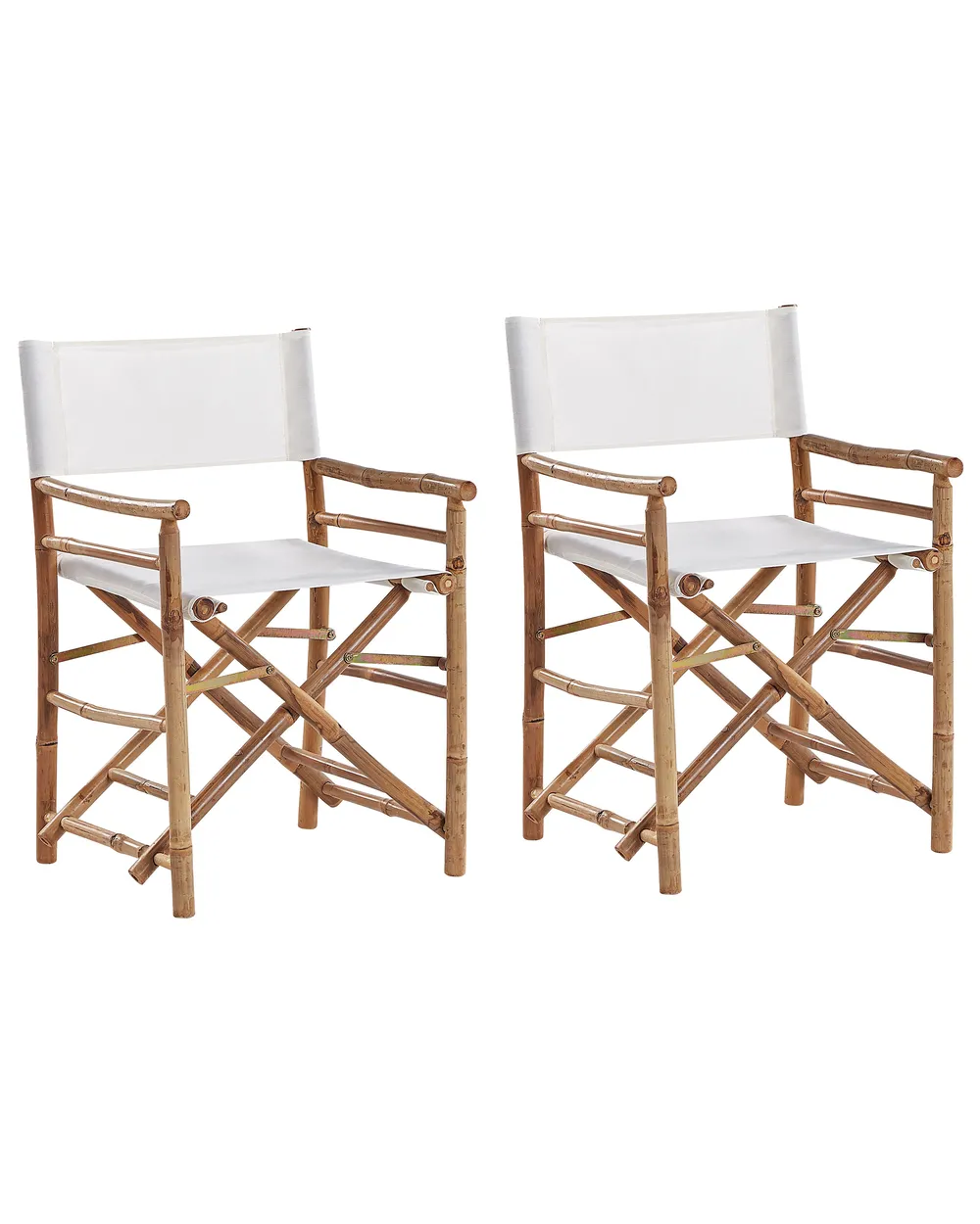 Gartenstuhl 2er Set MOLISE Bambus Braun