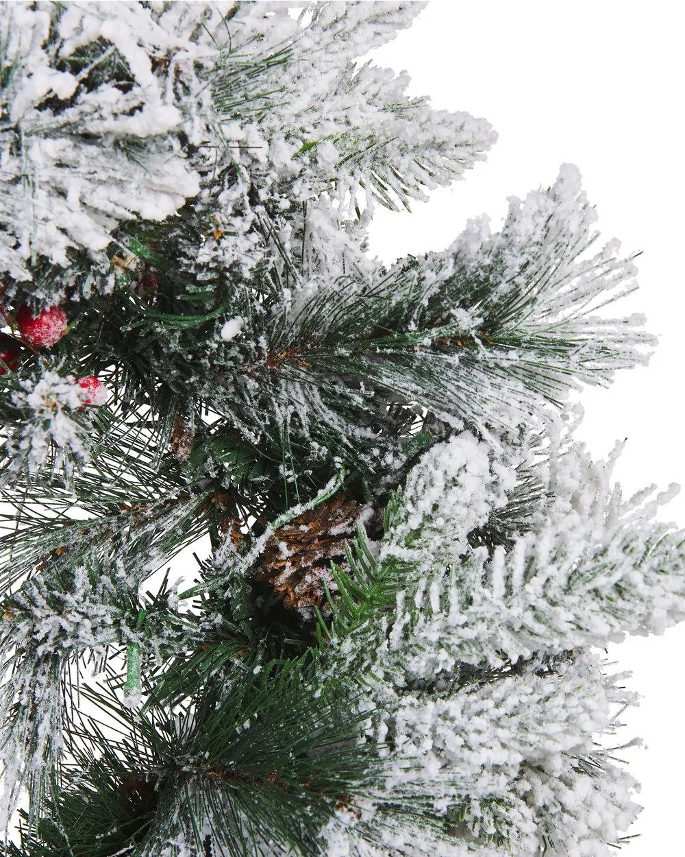 Schneebedeckter Weihnachtskranz LED WHITEHORN 55 cm Weiß_813265