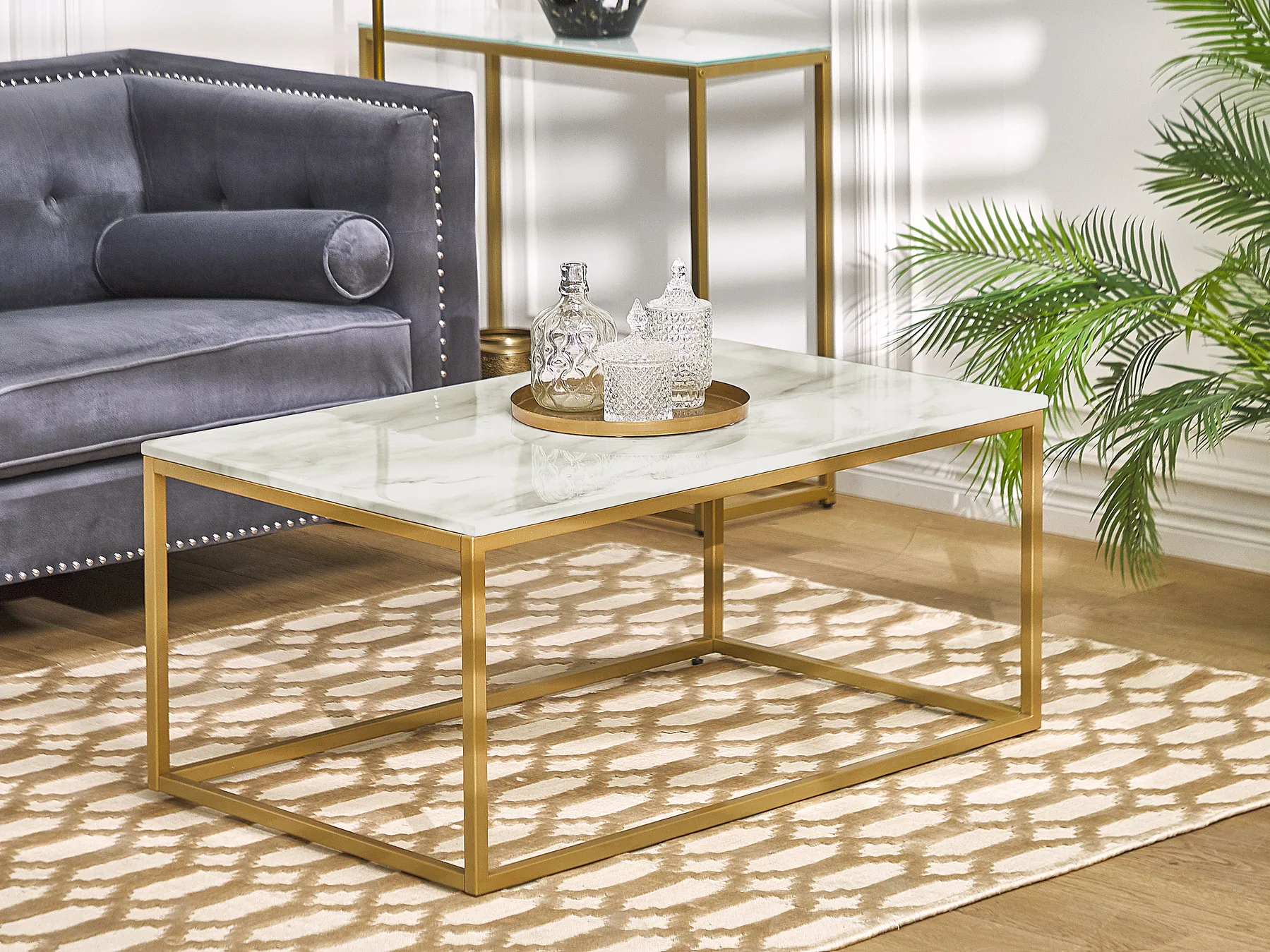 Couchtisch DELANO Marmor Optik / Gold_710752