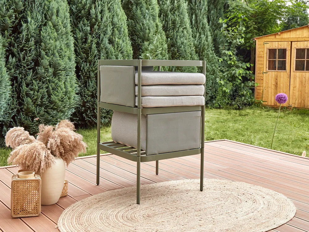 Lounge Set mit Tisch 2-Sitzer TERRACINA Metall Olivgrün_863723