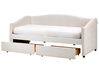 Tagesbett mit Stauraum VITTEL Stoff Hellbeige 90 x 200 cm