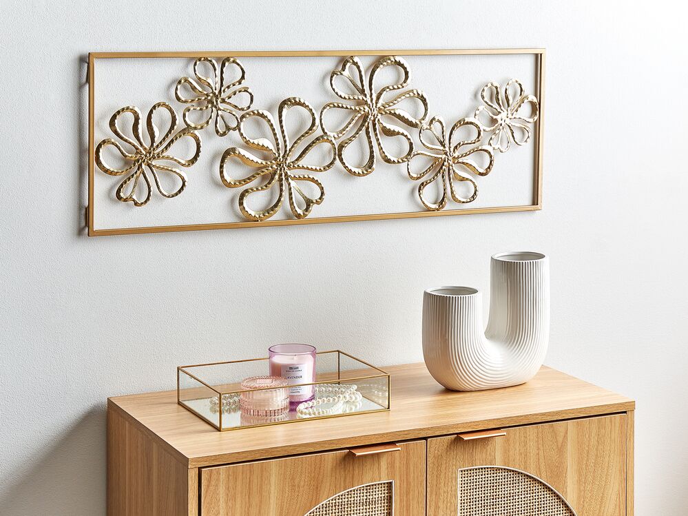 Wanddecoratie Bloem CERIUM Metaal 31 cm Goud