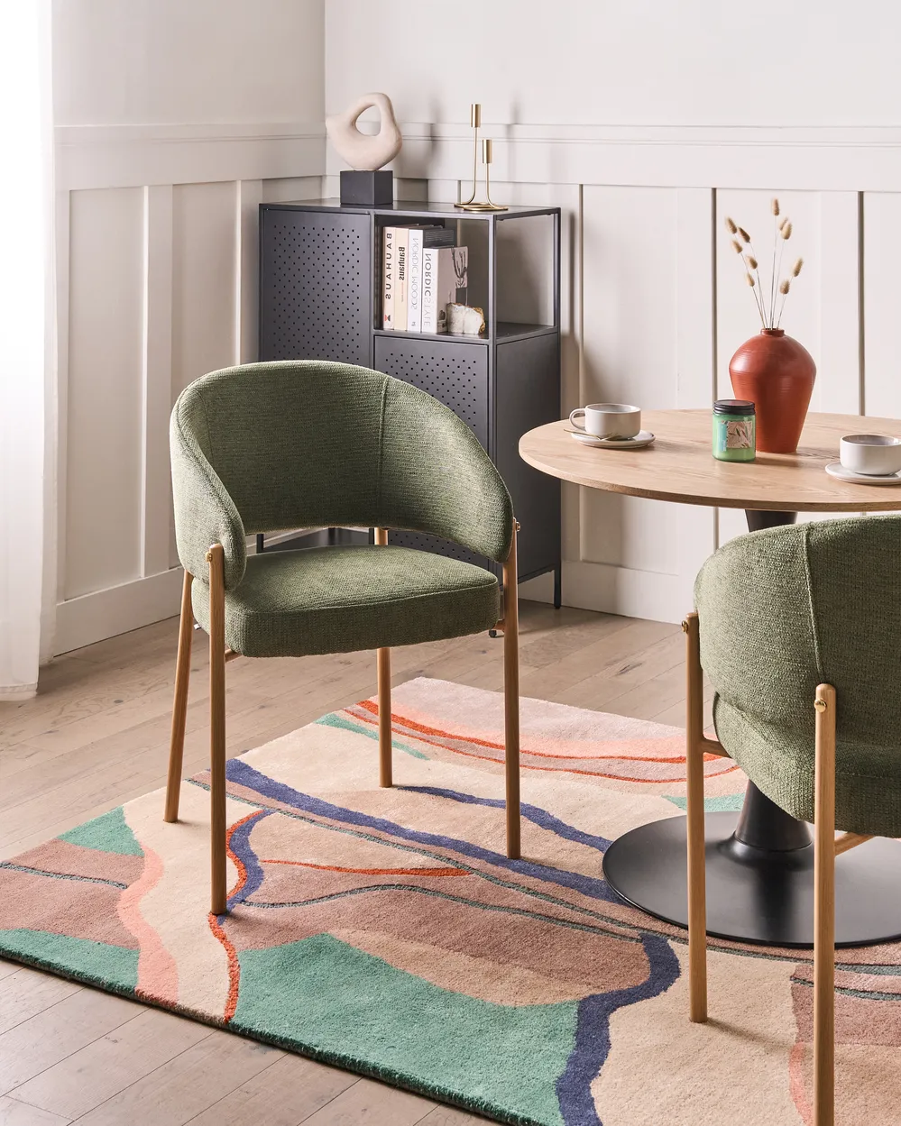 Set van 2 eetkamerstoelen ZANE Stof Groen