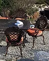 Set mit 2 Stühlen und Sitzkissen LIZZANO Metall Dunkelbraun