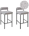 Set mit 2 Barstühlen AMAYA Bouclé Grau