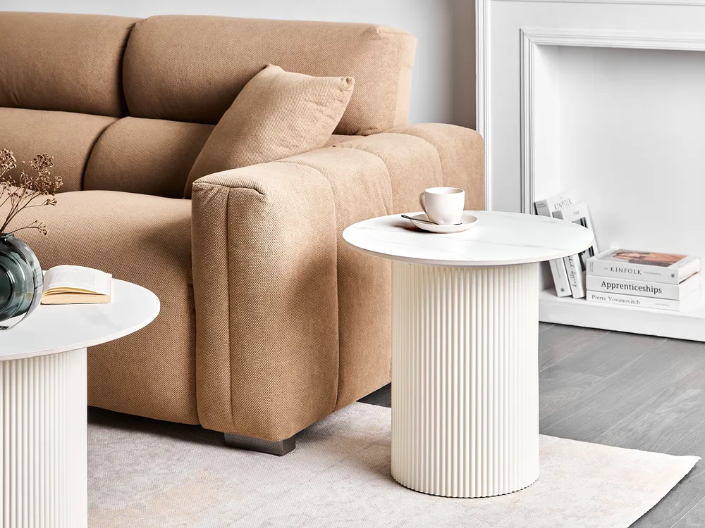 Beistelltisch LEONA Keramik Hellbeige