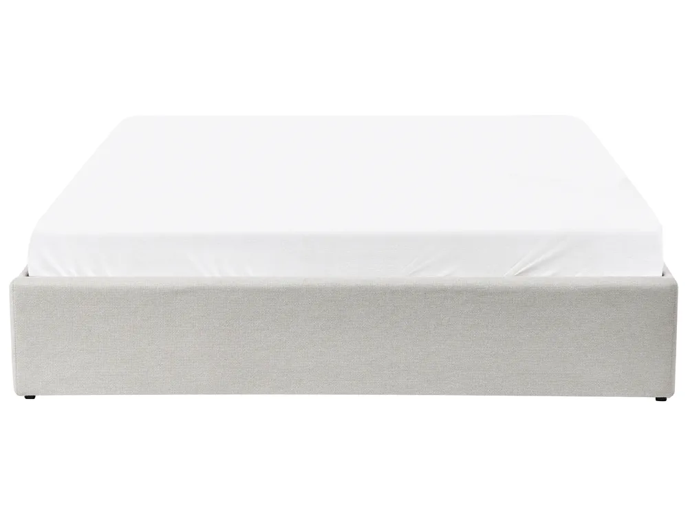 Bett mit Stauraum ohne Kopfteil DINAN Stoff Hellbeige 160 x 200 cm_903640