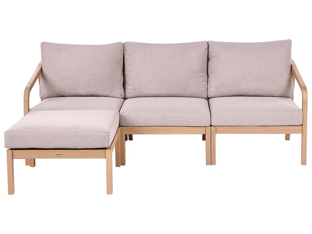 Garden Sofa Set 3 Seater RIVELLO with Ottoman Acacia Wood Light Brown