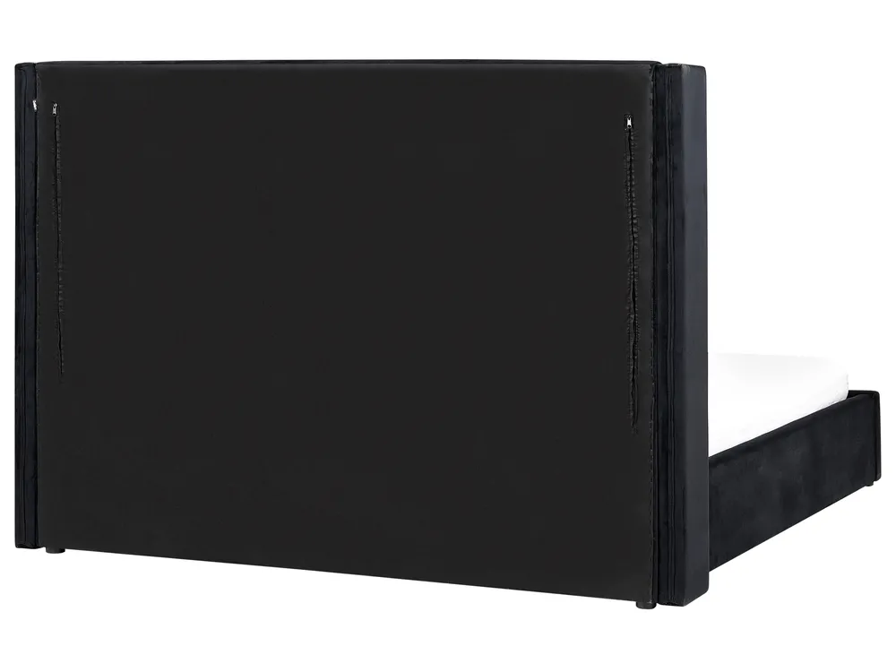 Bett mit Stauraum LUBBON Samtstoff Schwarz 180 x 200 cm_1044106