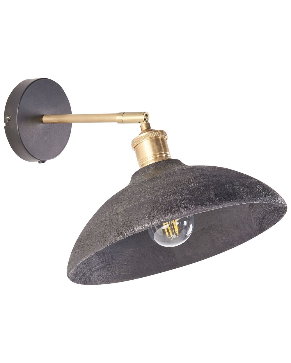 Wandlampe YERALA verstellbar Mangoholz Schwarz