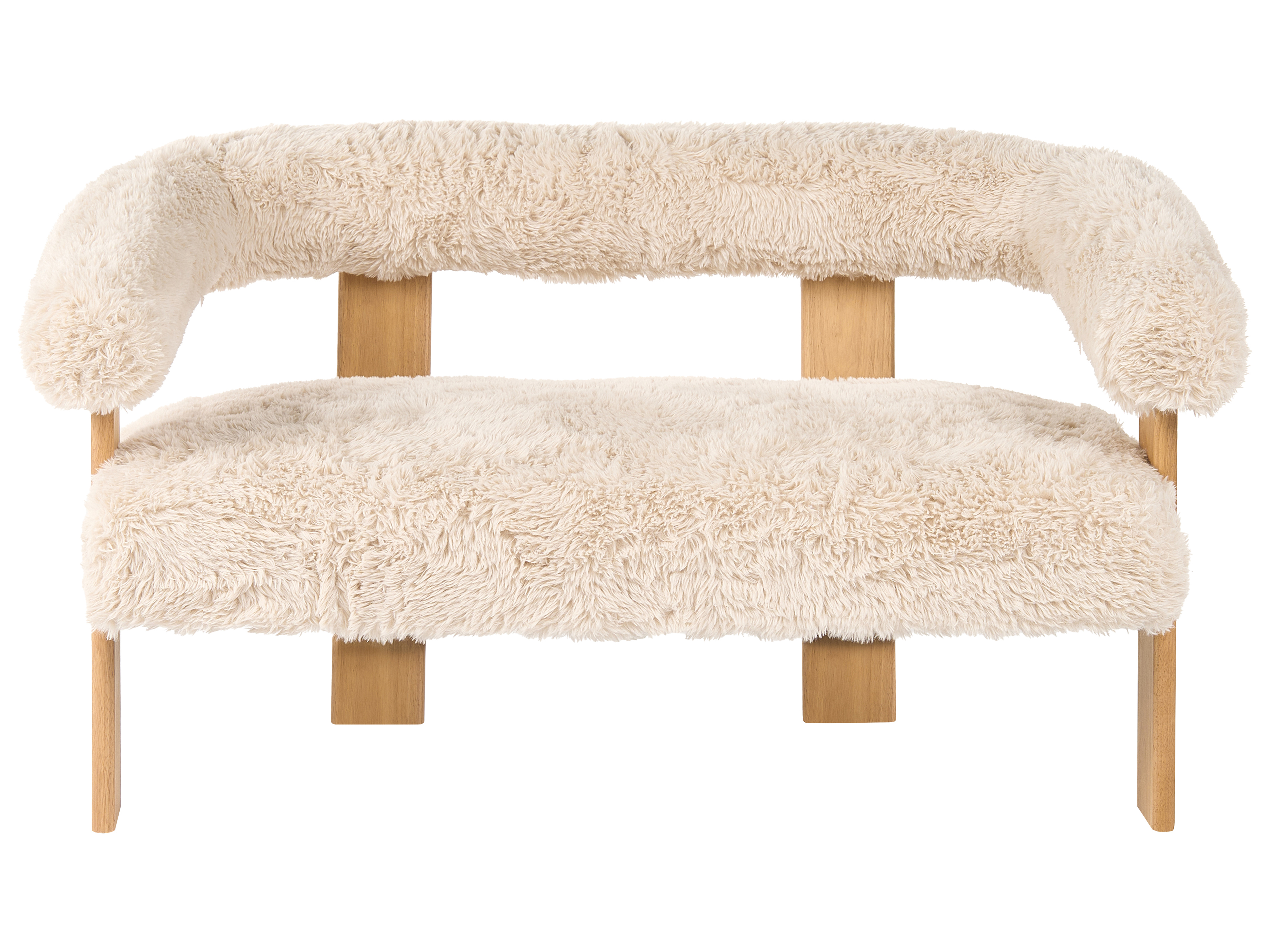 Sofa 2-Sitzer ILBRO Webpelz Cremeweiß / Hellbraun_1057671