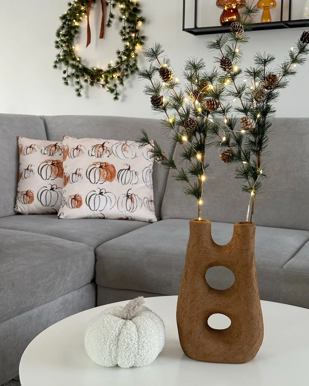 Blumenvase UARU 27 cm Steinzeug Braun_949341