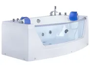Whirlwanne Eckmodell mit LED FUERTE 175 x 85 cm Weiß_717860