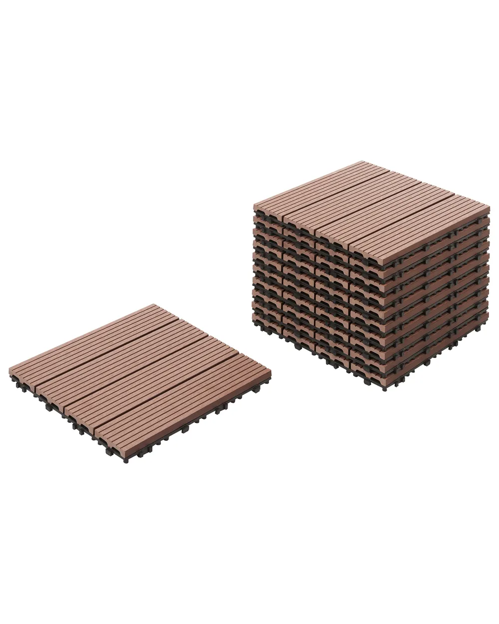 Terrassenfliesen ATELETA Holz- Plastik- Verbundstoffe (WPC) Braun