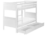 Bunk Bed with Drawers ALBON Pine Wood White 90 x 200 cm (EU Single)_797228