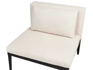Garden Corner Sofa with Table 4 Seater BRACCIANO Certified Acacia Wood Light Beige Right Hand_955513