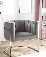 Sessel LARVIK Samtstoff Grau_1171276