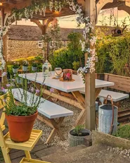 Gartenbank OLBIA 200 cm Beton Weiß_933335