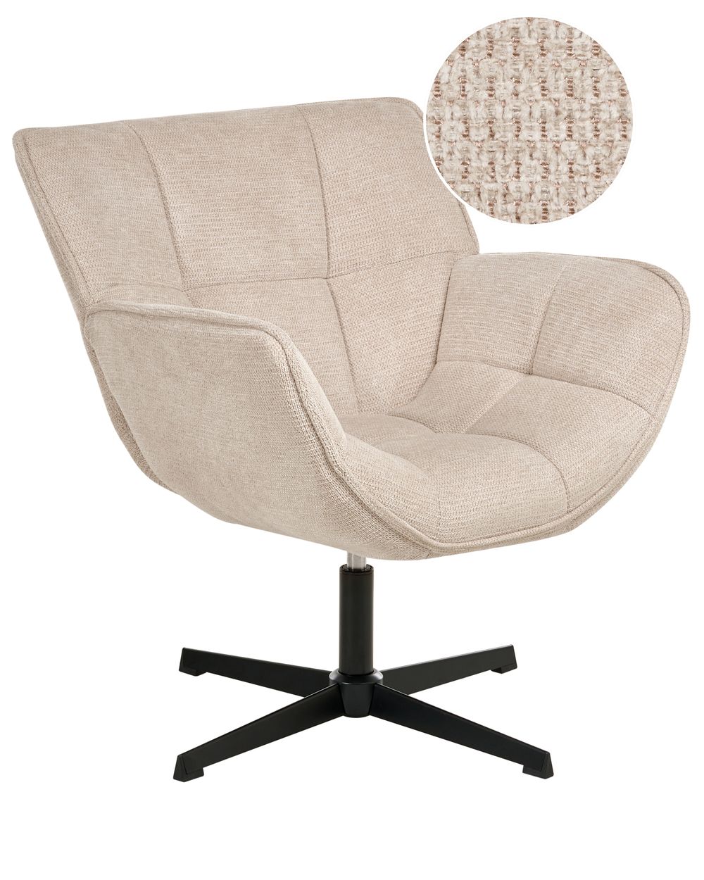 Swivel Armchair AUMA Fabric Beige