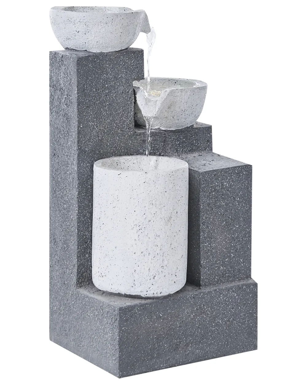 Gartenbrunnen LED NAGAMI Grau