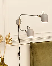 Wandlampe ESTRELLA verstellbar Metall Hellgrau_1183503