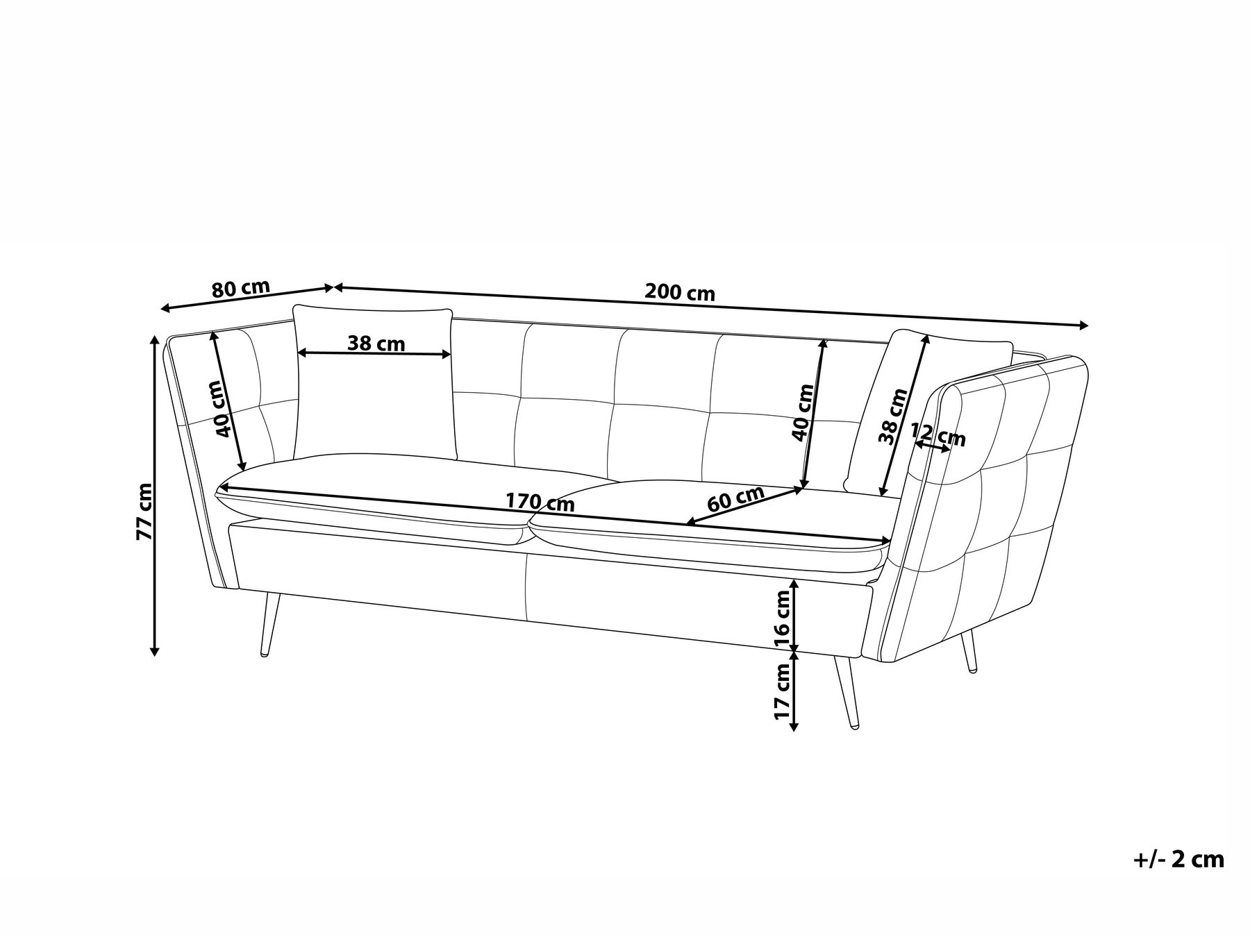 Sofa 3 Seater FREDERICA Boucle Off-White_965553