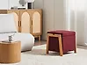 Pouf mit Stauraum EDLAND Stoff 45 cm Burgunderrot