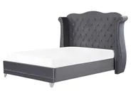 Bett mit Lattenrost Samtstoff AYETTE 160 x 200 cm Grau_762718