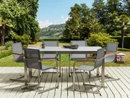 Gartentisch COSOLETO 180 cm 90 cm Glas Grau_881926