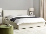 Bett mit Stauraum LAVAUR Bouclé Cremeweiß 180 x 200 cm_913358