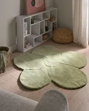 Teppich KOKKINI Hellgrün ø 140 cm Wolle_1059533