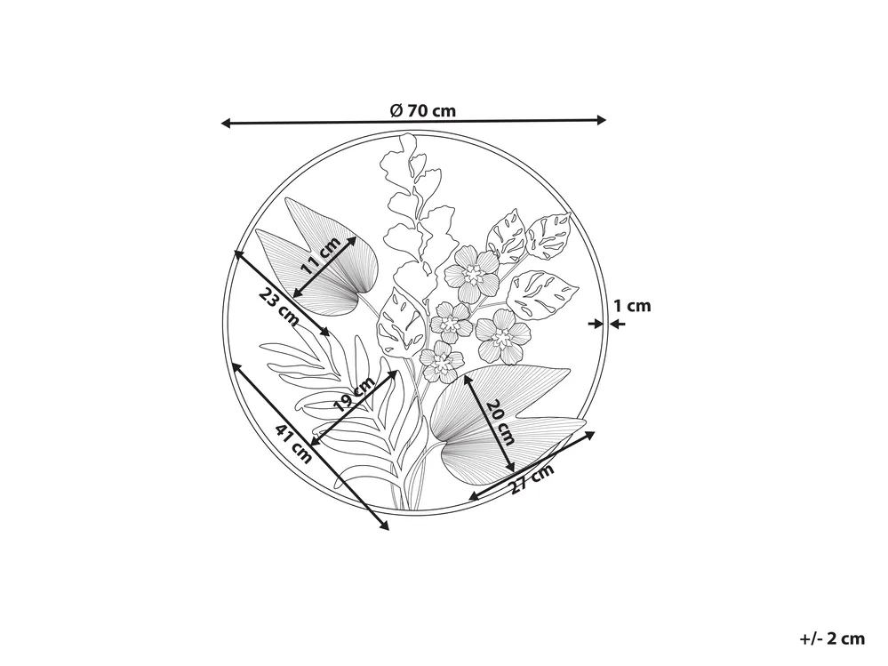Wandobjekt Blume DUBNIUM Metall 70 cm Grün_933853