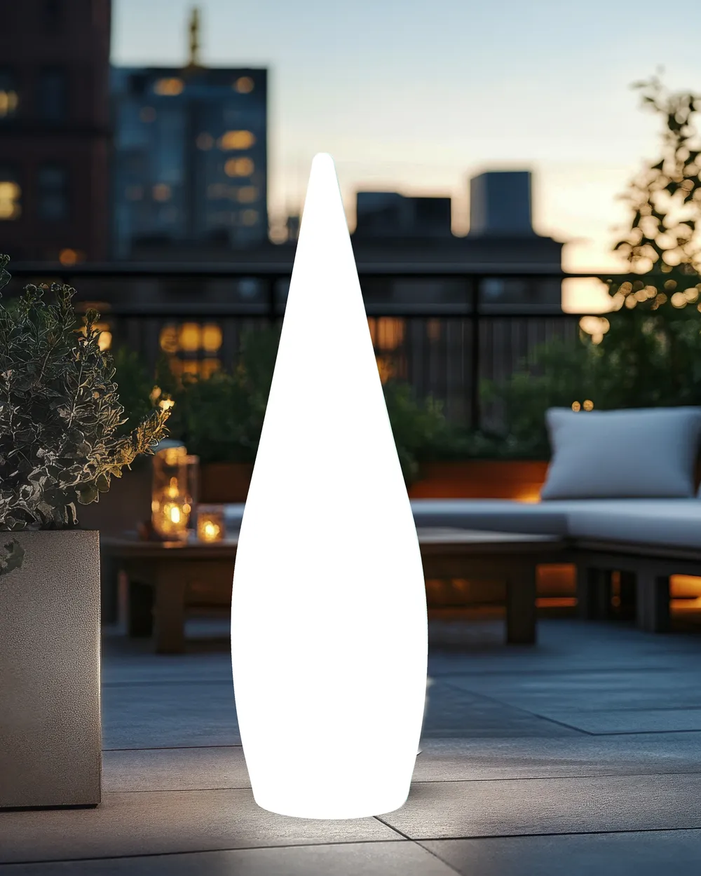 LED-Stehlampe für den Außenbereich VULETAS mit Fernbedienung Weiß