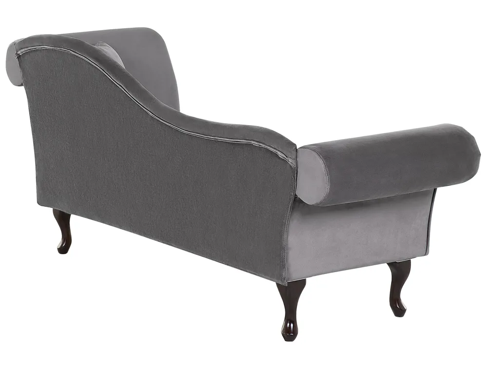 Rechtsseitige Chaiselongue LATTES Samtstoff Grau_738724