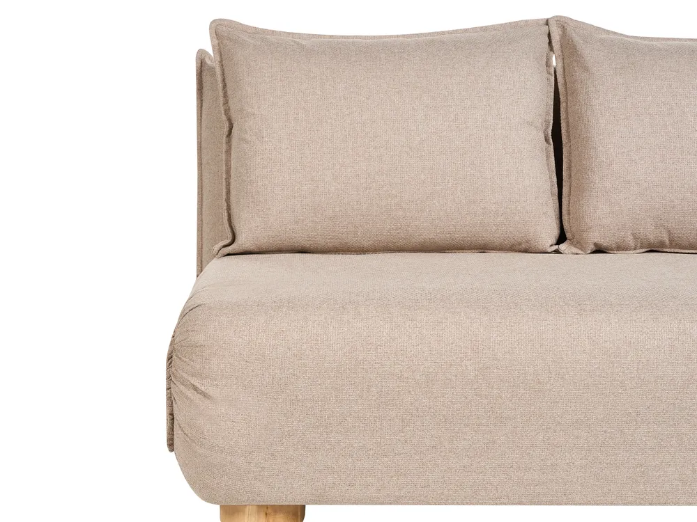 Schlafsofa 2-Sitzer ABISKO Kunstleinen Beige_1030857