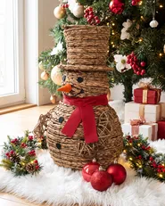 Weihnachtsdekoration LED OLAFSVIK 52 cm Schneemann Naturfarben_1144494