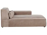 Modul Ecksofa 3-Sitzer HELLNAR mit Ottomane Stoff Hellbraun linksseitig_912334