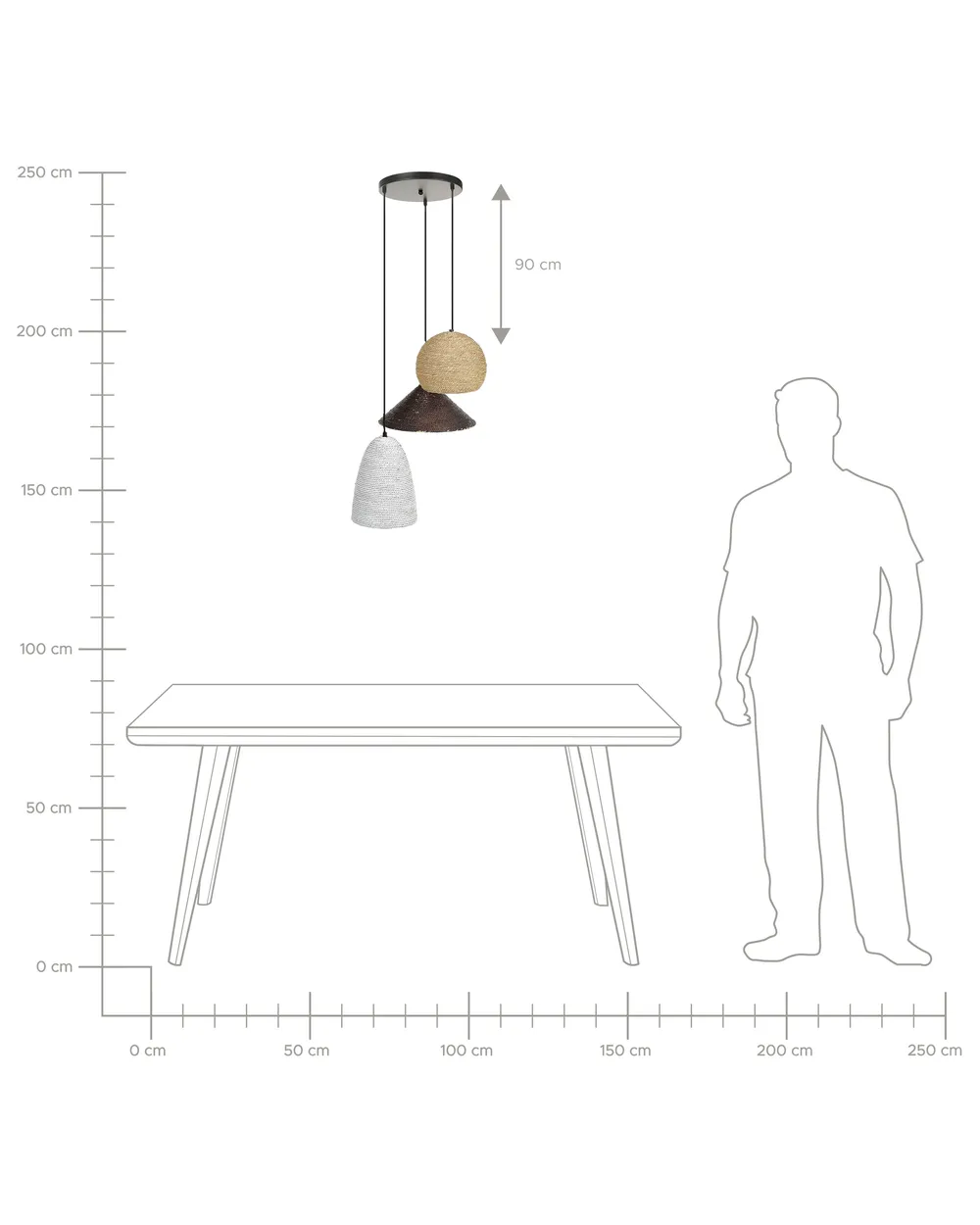 Pendant Lamp ENDRICK Wicker Natural White Brown_872921