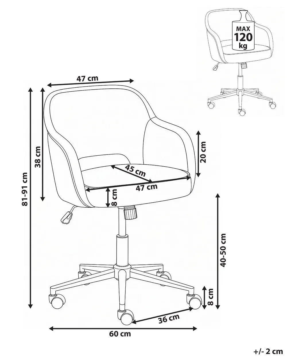 Desk Chair EMBER Chenille Off-White_1092218