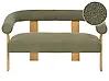 Sofa 2-Sitzer ILBRO Bouclé Grün / Hellbraun