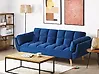 Schlafsofa 3-Sitzer ASBY Samtstoff Marineblau