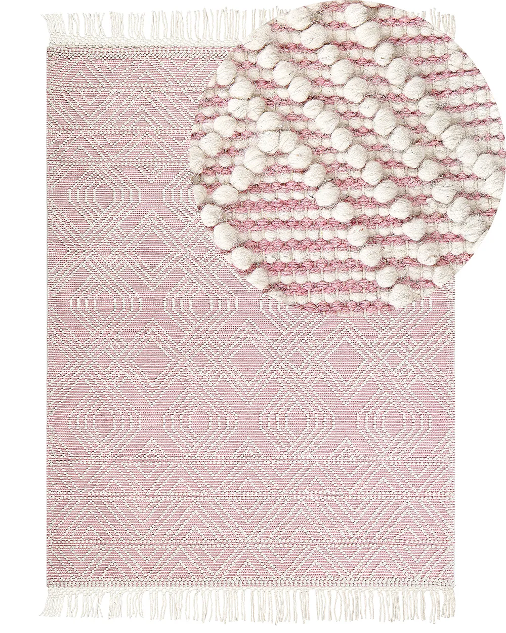 Rug ADANA Pink 200 x 300 cm Wool_856171