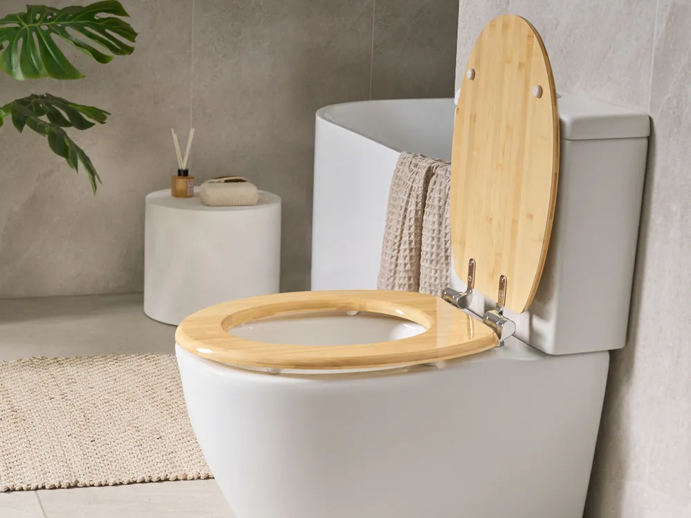 Toilet Seat CUAREIM Soft Close Bamboo Light Brown_1016505