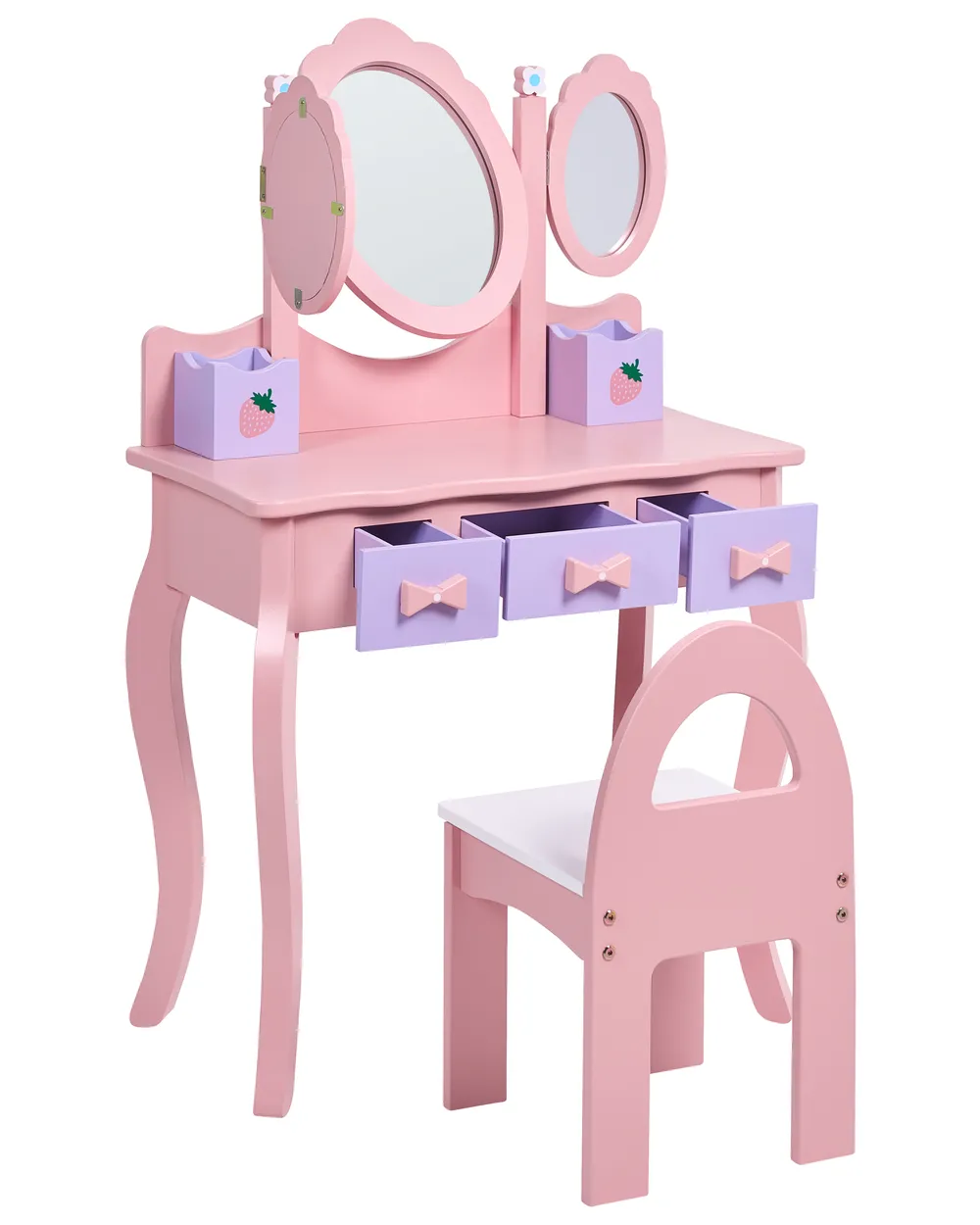 Kids Vanity Table with Chair ROSABELLE Pink_1083543